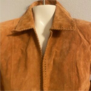 Coldwater Creek Women’s Brown Suede Jacket Shirt Cowgirl western Bohemian size S
